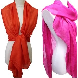 2Pcs Long Large Scarf Shawl Wrap Bridal scarf Set